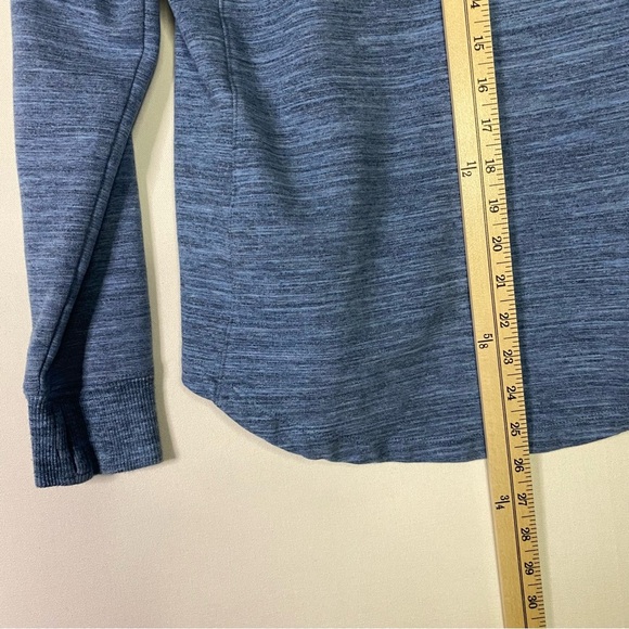 L.L Bean Women heather light blue cowl neck pullover size small petite - Picture 9 of 9